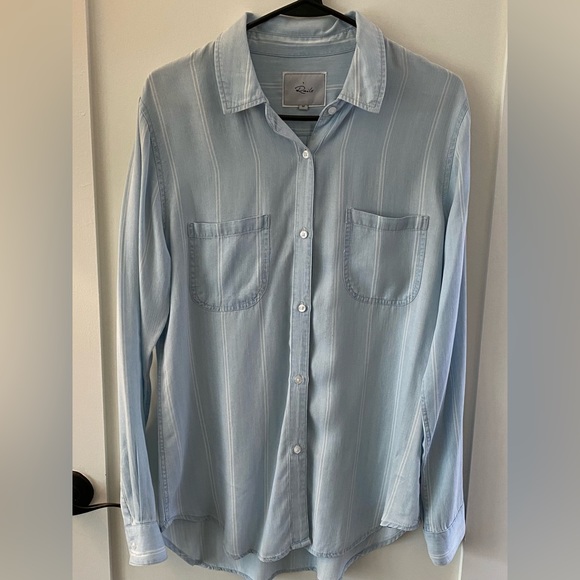 Rails blue and white striped button up in size medium - Picture 1 of 4